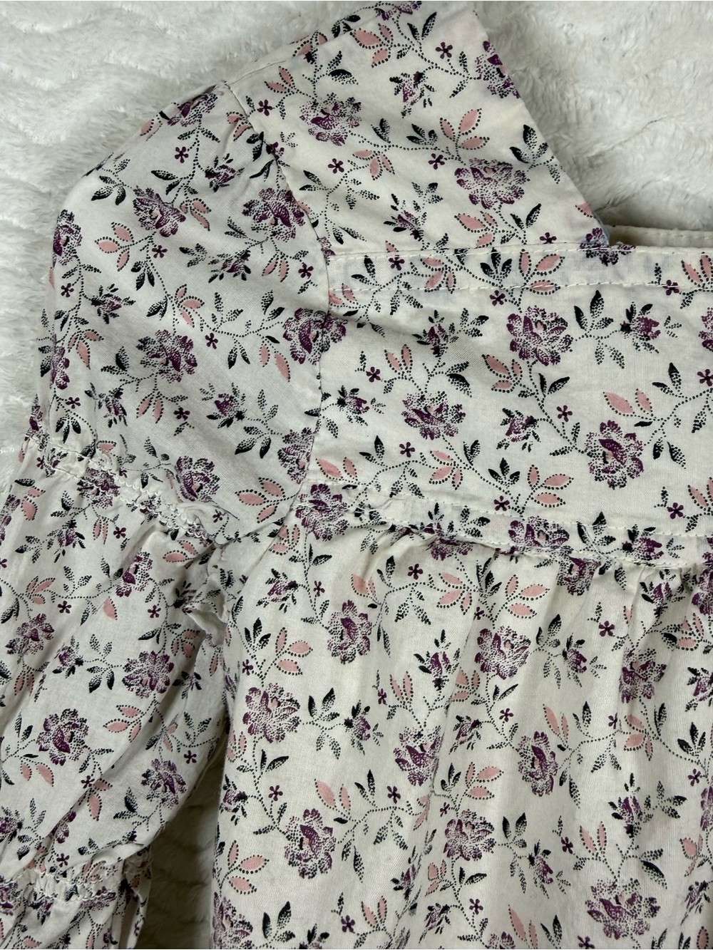 Gap kids Floral Long Sleeve Square Neck Dress - Cream with Mauve. Beautiful 😍 - Picture 11 of 12